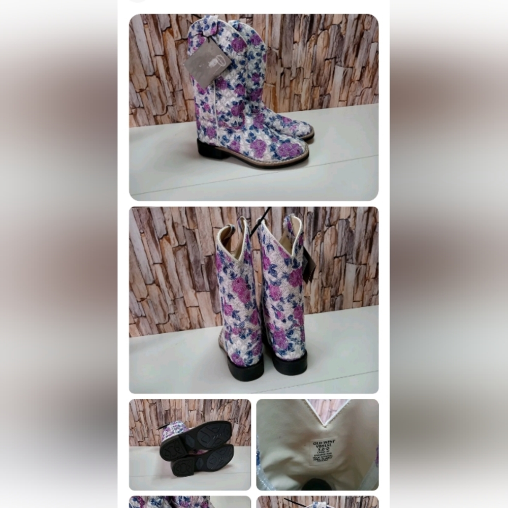Old west sz 3 girls cowgirl boots